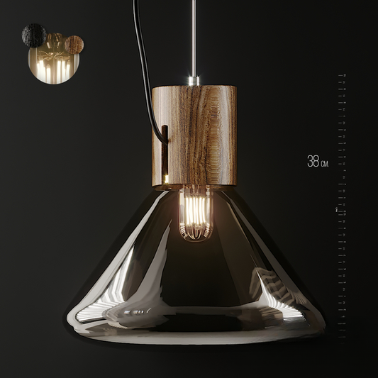 Modern Glass Wood Pendant ceilinglamp