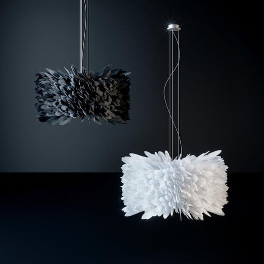 BlackWhiteFeatherPendantLight ceilinglamp