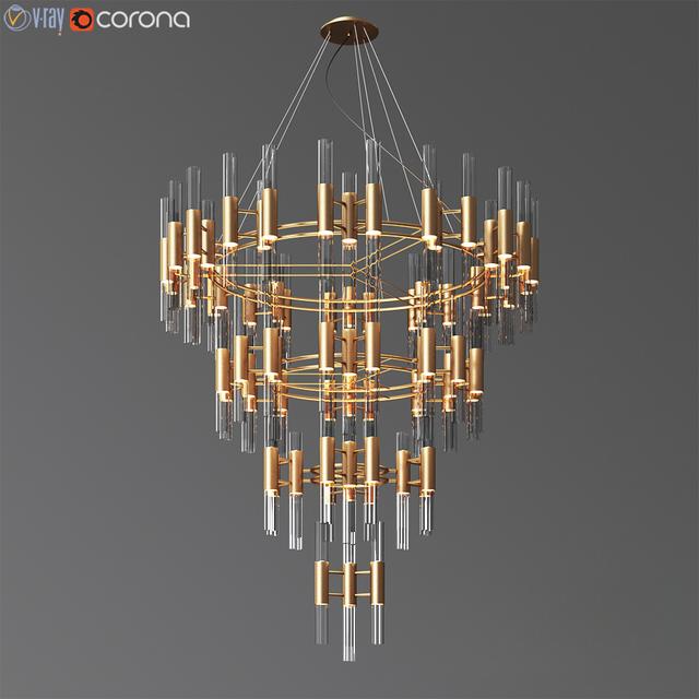 Geometric Gold Chandelier