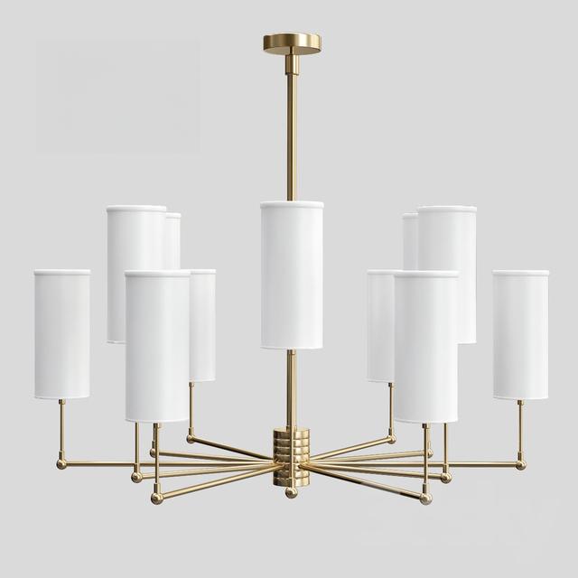 Brass White Chandelier