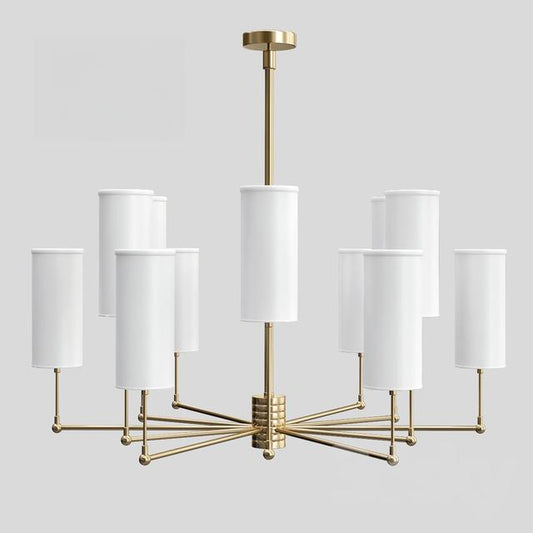 Brass White Chandelier