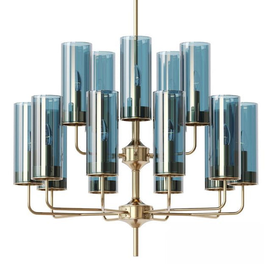 Blue Transparent Modern Chandelier