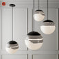 BlackWhiteStriped Modern ceilinglamp