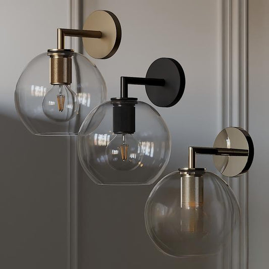 Glass Globe Wall Light