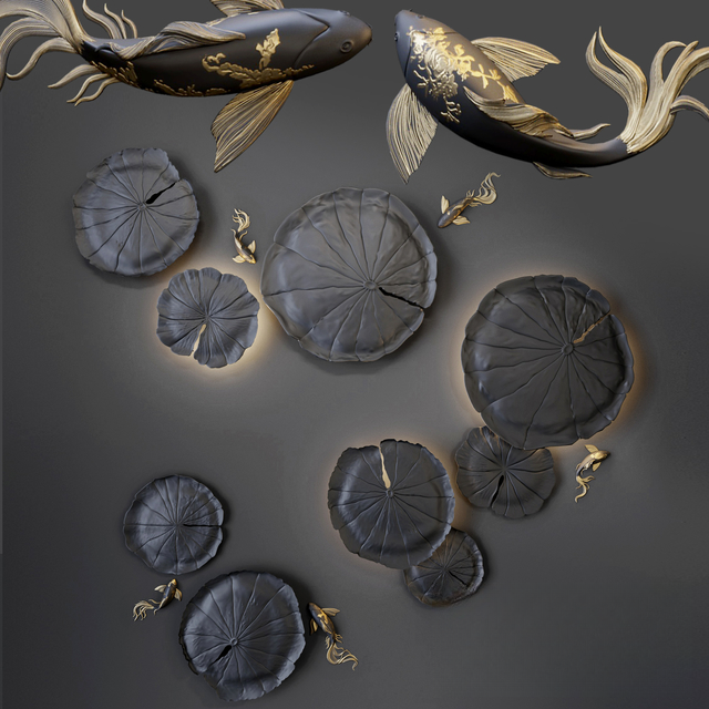 Lotus Fish Wall Decor walllamp