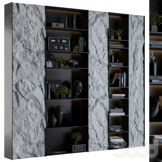 Marble Texture Modern Bookcase covering