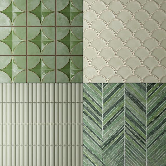 Green Geometric Pattern Tile