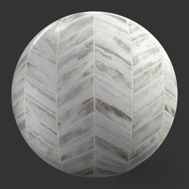 Marble Chevron Round covering