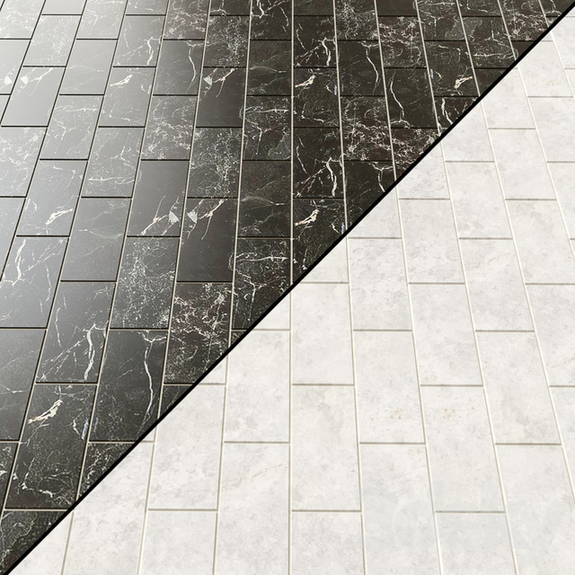 BlackWhite Marble Tile covering