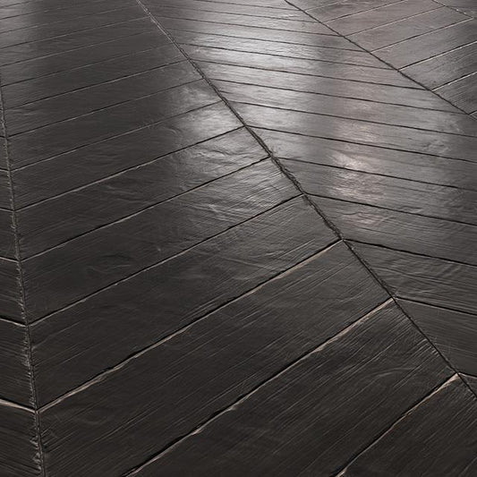 Dark Brown Herringbone Floor